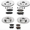 K2277 Front and Rear Z23 Carbon Fiber Brake Pads with Drilled & Slotted Brake Rotors Kit