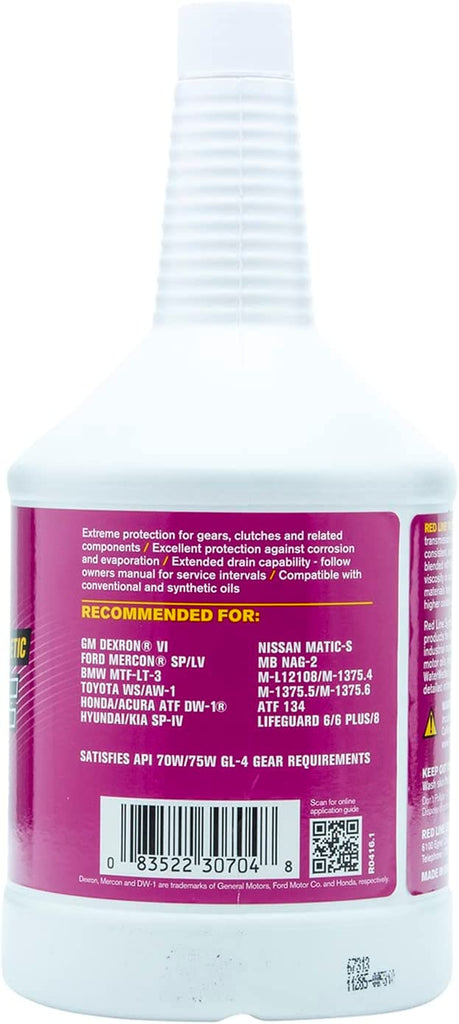 30704 Full Synthetic D6 Automatic Transmission Fluid (ATF) - Quart (12 Pack)