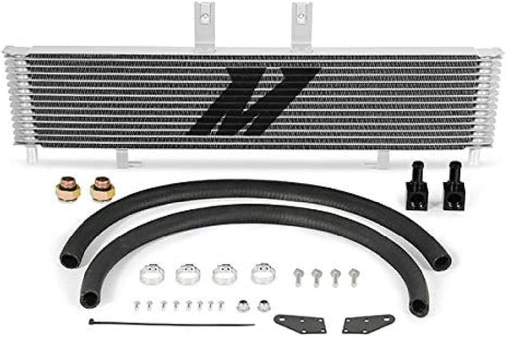 MMTC-DMAX-03SL Transmission Cooler Compatible with Chevrolet/Gmc Duramax 6.6 LB7/LLY 2003-2005 Silver