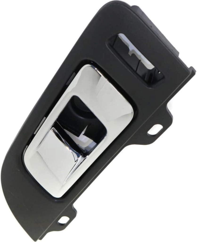 for Lincoln MKS Interior Door Handle Front, Driver Side Black Bezel with Chrome Lever (2009-2016) | with Door Lock Hole| Trim: Base/Ecoboost