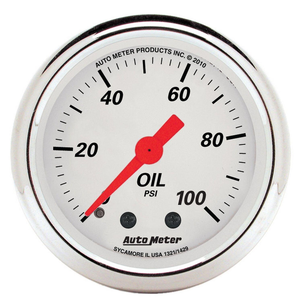 2-1/16 in. OIL PRESSURE 0-100 PSI ARCTIC WHITE - greatparts