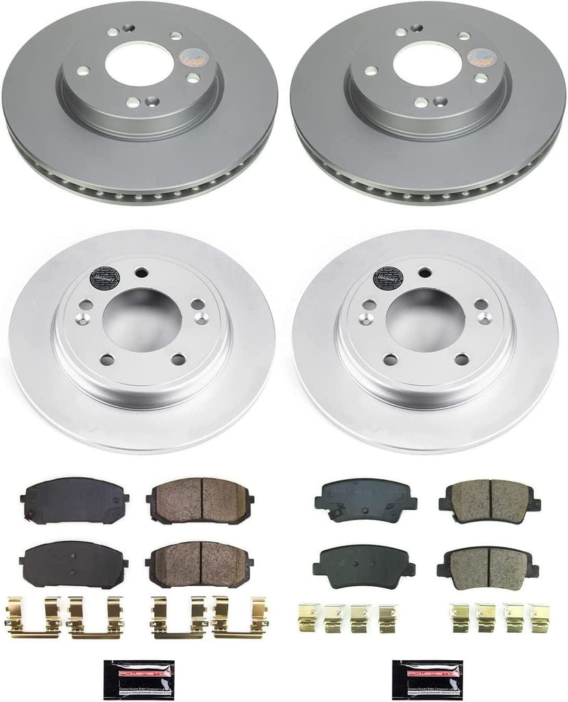 Front and Rear CRK8808 Geomet Coated Brake Rotor and Pad Kit