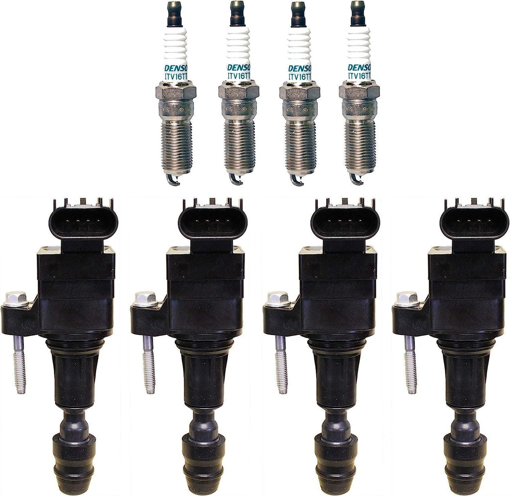 Denso 4 Ignition Coil 4 Iridium TT Spark Plug 0.04 Kit for Chevy Pontiac GMC L4
