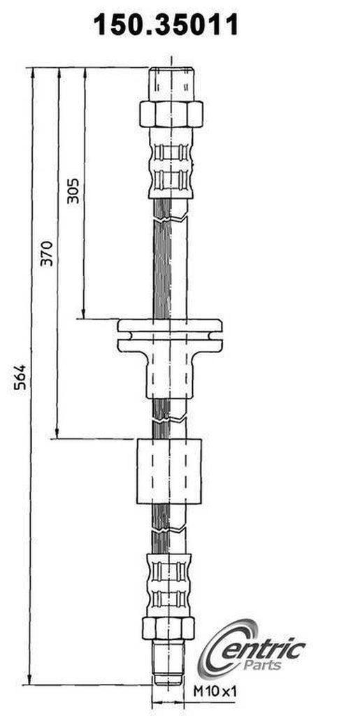 Centric Brake Hydraulic Hose for Mercedes-Benz 150.35011