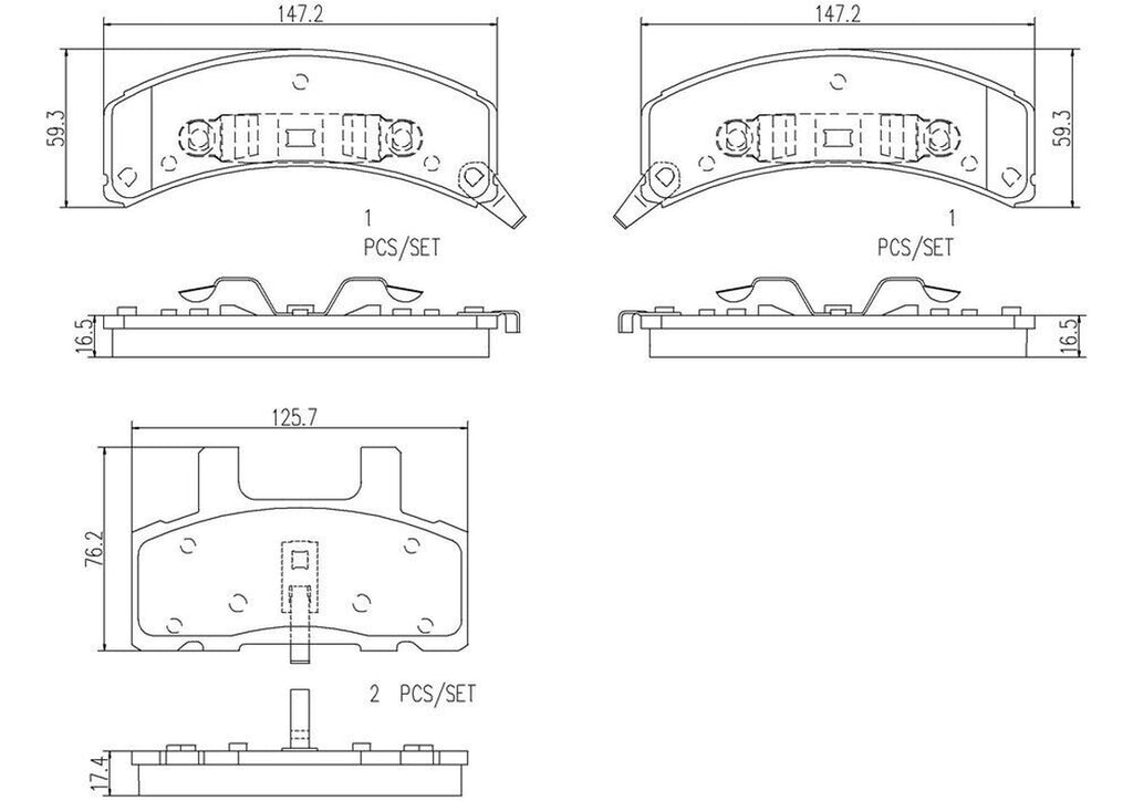 Front Disc Brake Pad Set for Astro, Express 1500, Express 2500+More (P10021N)