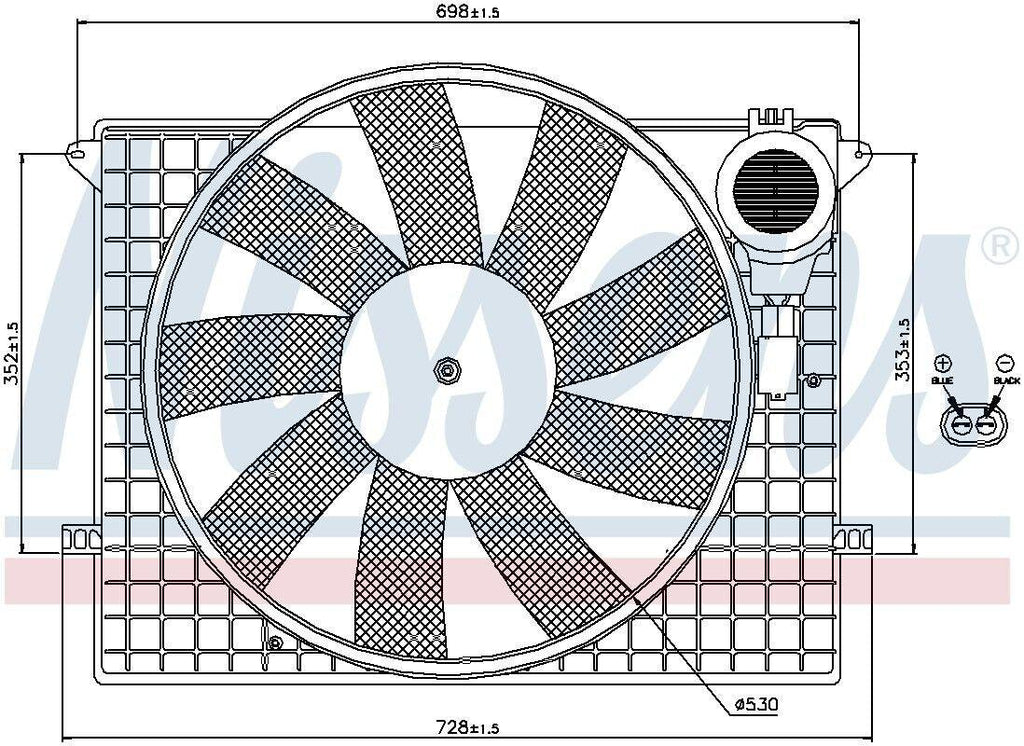 Nissens Engine Cooling Fan Assembly for Mercedes-Benz 85401