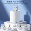 Fast Charger Iphone，[Apple Mfi Certified] 20W PD USB C Wall Charger 4 Pack with 6FT Fast Charging Cable - Fast Charger for Iphone 14/14 Pro Max/13/13 Pro/12/12 Pro/11/11 Pro/Xs, Ipad