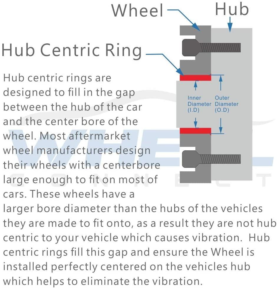 WHEEL CONNECT Hub Centric Rings, 66.6 to 57.1 Set of 4, Aluminium Alloy Hubrings 57.1 to 66.6, O.D:66.6Mm I.D 57.1Mm. A