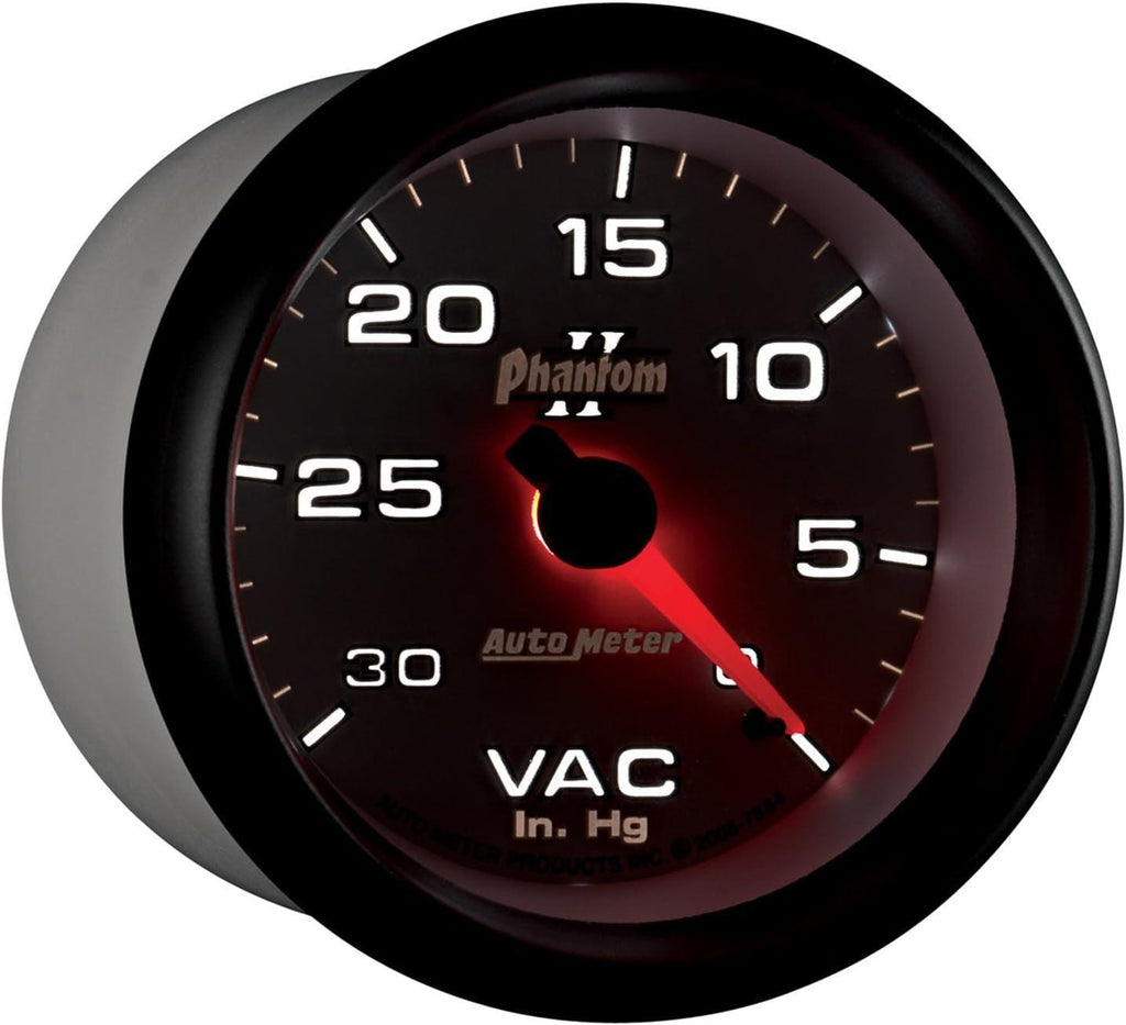 7884 Phantom II 2-5/8" 0-30 In. Hg Mechanical Vacuum Gauge