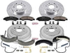 K15237DK Front and Rear Z23 Carbon Fiber Brake Pads with Drilled & Slotted Brake Drums Kit