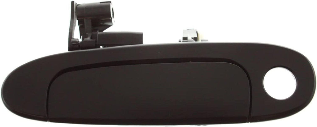 Aftermarket Front Exterior Door Handle Compatible with 2000-2005 Toyota Echo Smooth Black, with Keyhole, Set of 2, Driver and Passenger Side