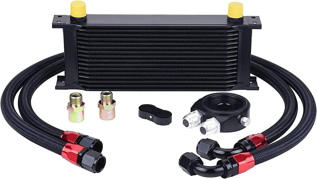 16 Row Oil Cooler Kit Bundle with 330Mm Oil Cooler Mounting Bracket Kit