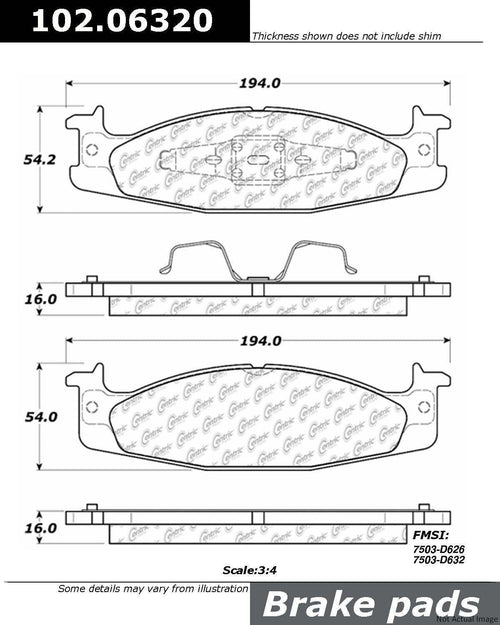 Centric Front Disc Brake Pad for Ford (102.06320)