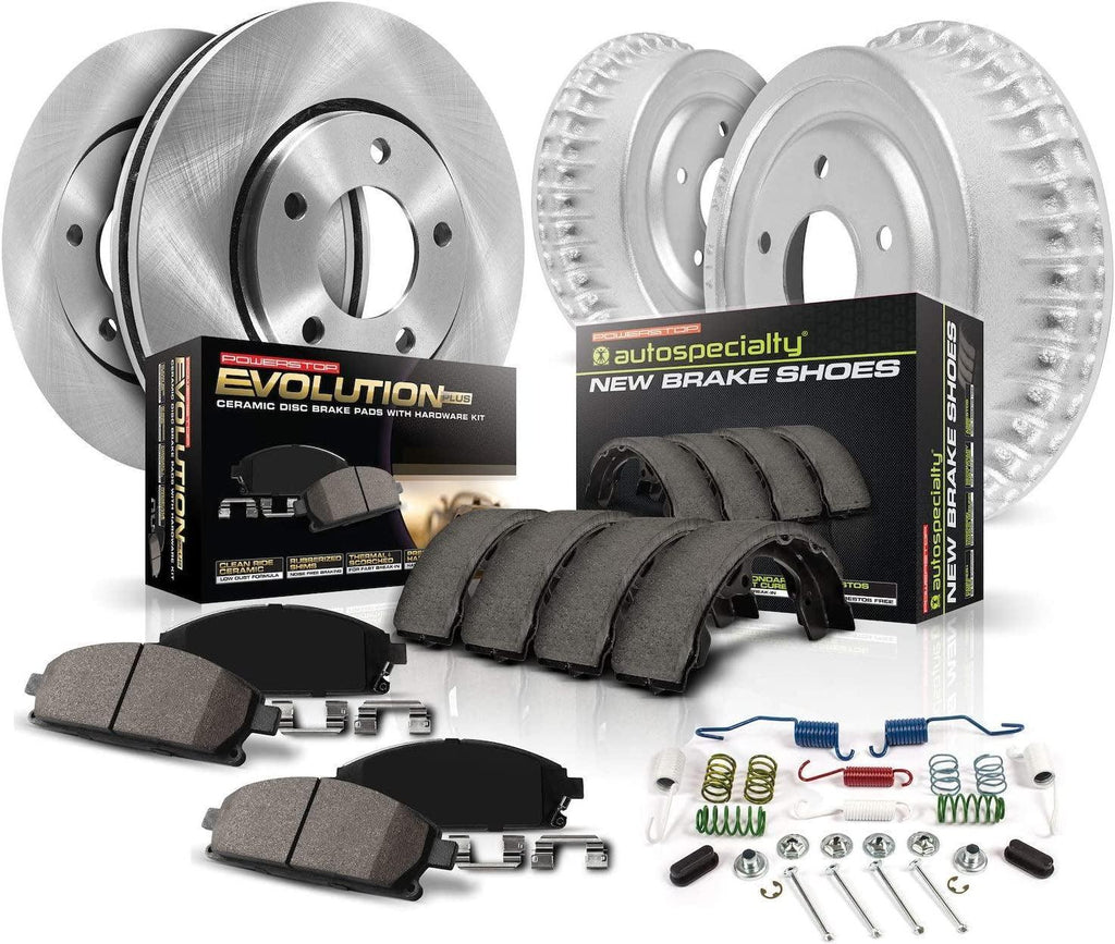 KOE15060DK Autospecialty Front and Rear Replacement Brake Kit-Oe Brake Drums & Ceramic Brake Pads