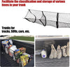 Amiss Heavy Duty Mesh Cargo Net, 3 Pocket Trunk Bed Storage Organizer Compatible for SUV, Car, Pickup Truck Bed, Etc.With 4 Metal Hooks (11.8×11.8×47.3 Inch), Black