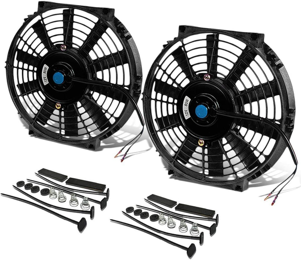 RAF-10+FMK-X2 2Pcs 10" Inch Electric Radiator Cooling Fan Kit (Black)