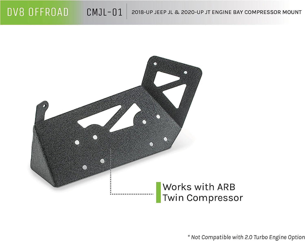 Air Locker Compressor Mount for the 2018-2023 Jeep Wrangler JL & 2020-2023 Gladiator JT | Fits inside Engine Bay | Compatible with CKMTA12 Compressor |