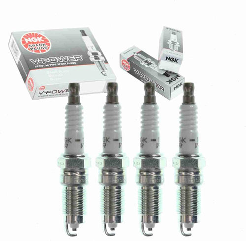 4 Pc NGK V-Power Spark Plugs Compatible with Ford Escort 1.9L 2.0L L4 1991-2002