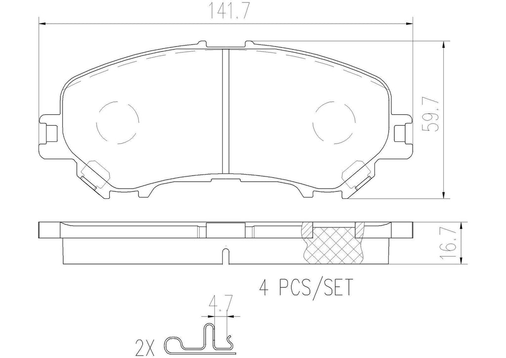 Brembo Front Disc Brake Pad Set for Nissan (P56099N)