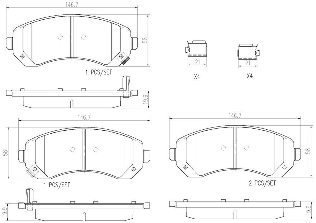 Front Disc Brake Pad Set for Rendezvous, Aztek, Venture+More (P10050N)