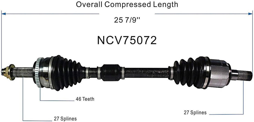 NCV75072 CV Axle Shaft Assembly - Left Front (Driver Side)