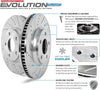 K5516 Front and Rear Z23 Carbon Fiber Brake Pads with Drilled & Slotted Brake Rotors Kit