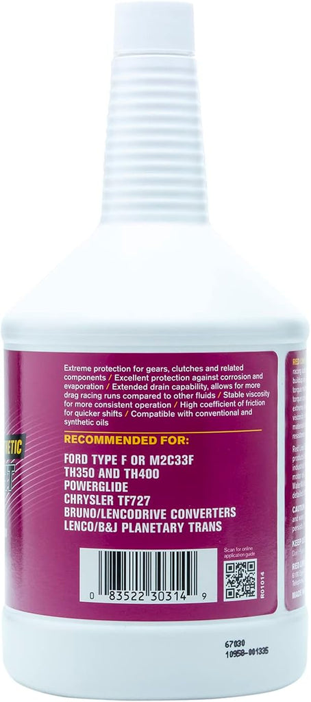 30314 Synthetic Lightweight Racing Automatic Transmission Fluid (ATF) - Quart (12 Pack)