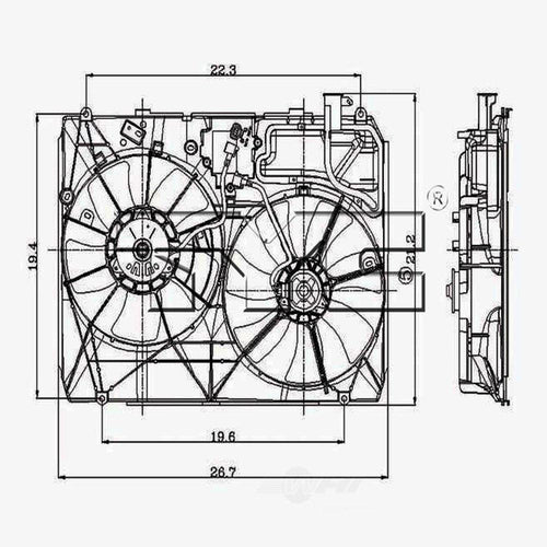 TYC 620960 Dual Radiator and Condenser Fan for 04-05 Toyota Sienna TO3115134 Fits 2005 Toyota Sienna