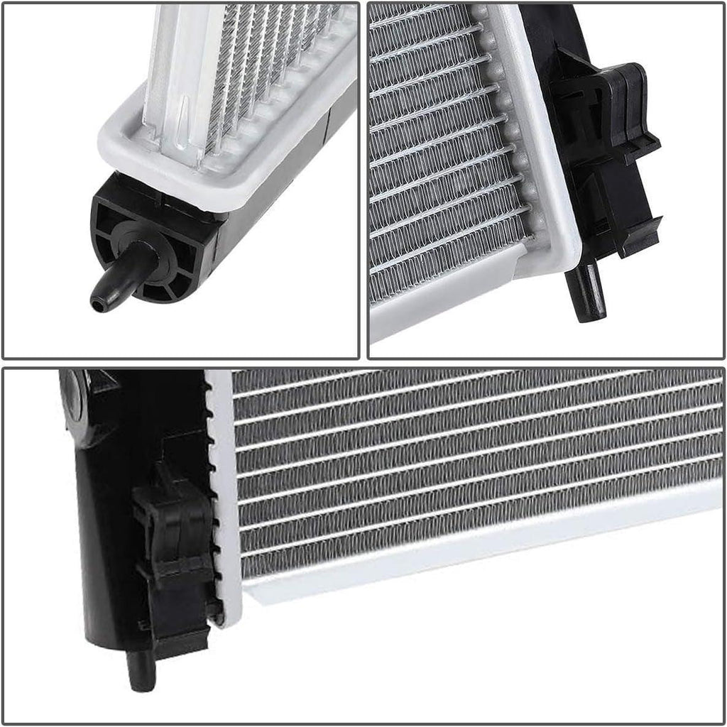 OEM-RA-2979 Aluminum Radiator Compatible with 08-14 Lancer/11-13 Outlander Sport AT, 27-9/16" W X 15-13/16" H X 5/8" D, 1-3/8" Inlet / 1-3/8" Outlet