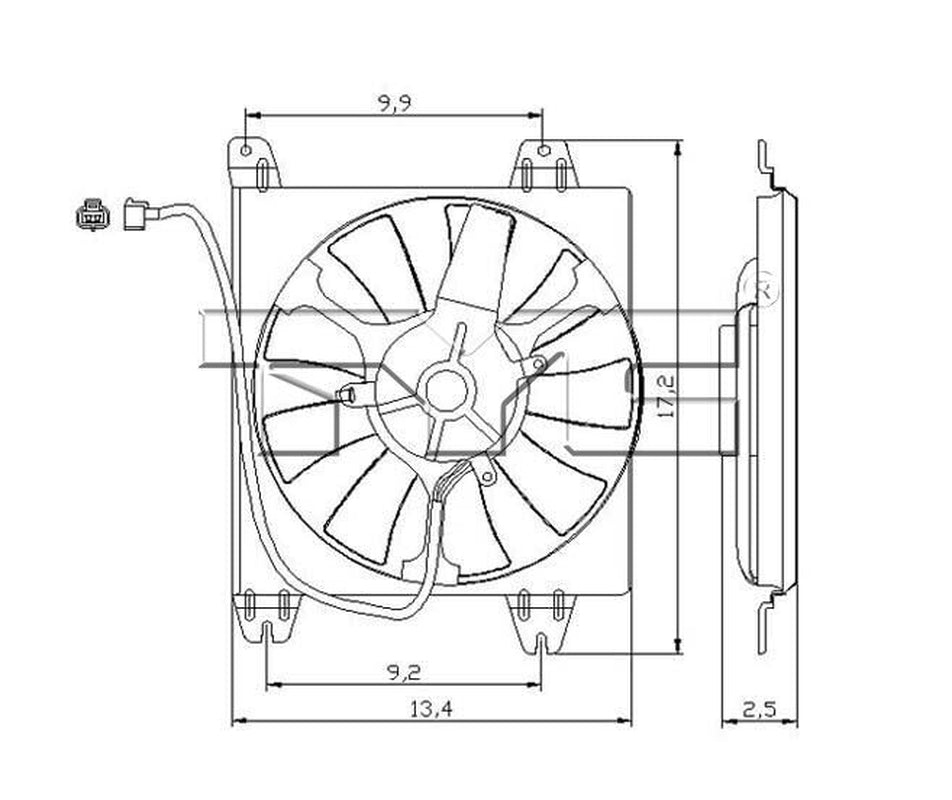 TYC A/C Condenser Fan Assembly for 07-09 CR-V 610820