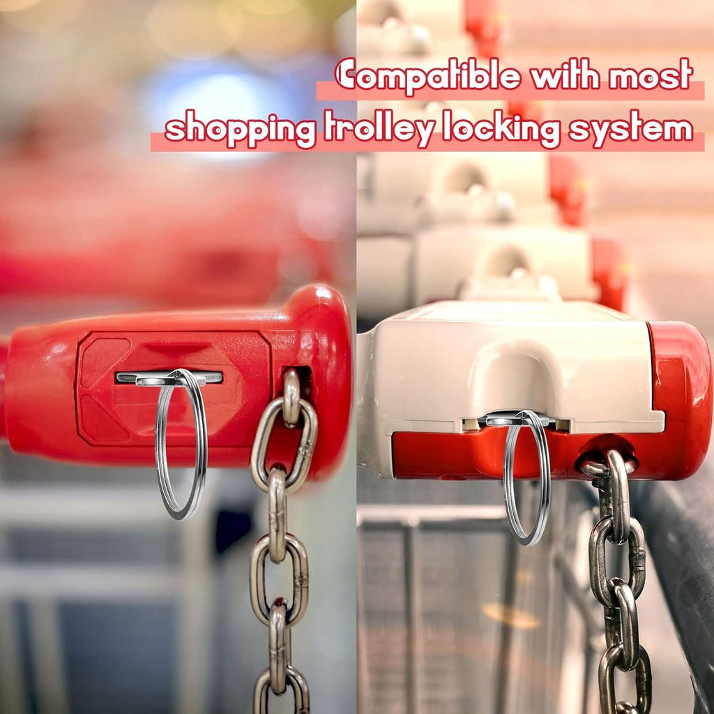 4 Pcs Portable Aluminum Alloy Key Ring Metal Shopping Trolley Tokens Unisex Gift Keyrings Decorations for Men Women Shopping Cart Grocery Shopping Trolleys