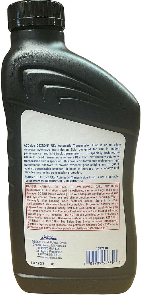 GM Original Equipment 10-4107 Dexron ULV Automatic Transmission Fluid - 1 Qt