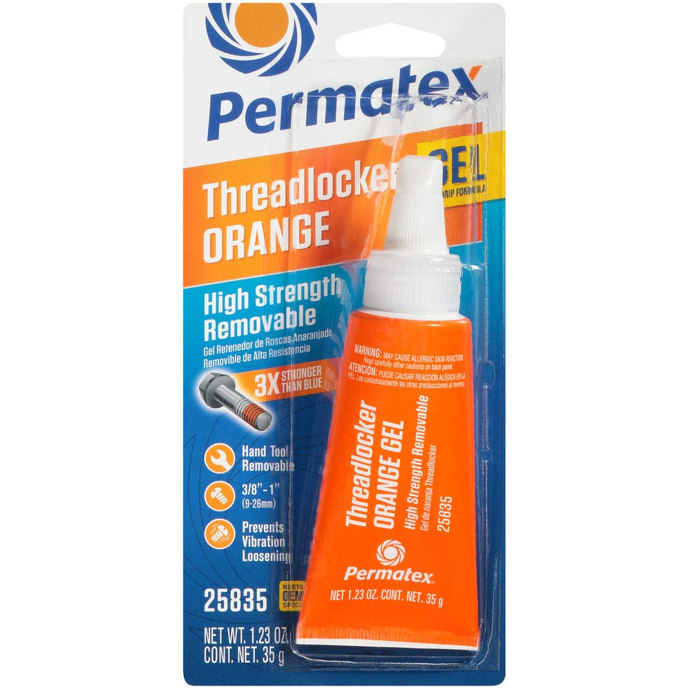 Permatex 25835 High Strength Removable Threadlocker Orange Gel, 35 G