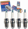 4 Pc DENSO Standard Spark Plugs Compatible with Volkswagen Jetta 2.0L L4 1999-2001