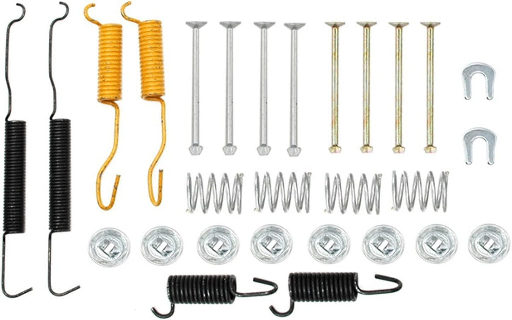 Professional 18K1600 Front Drum Brake Hardware Kit with Springs, Pins, Retainers, and Washers
