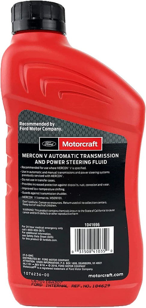 Motorcraft XT5QMC Mercon V Automatic Transmission Fluid - Case of 12 Quarts