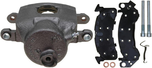 Gold 18R650 Front Driver Side Disc Brake Caliper Assembly with Semi-Metallic Pads (Loaded Non-Coated), Remanufactured
