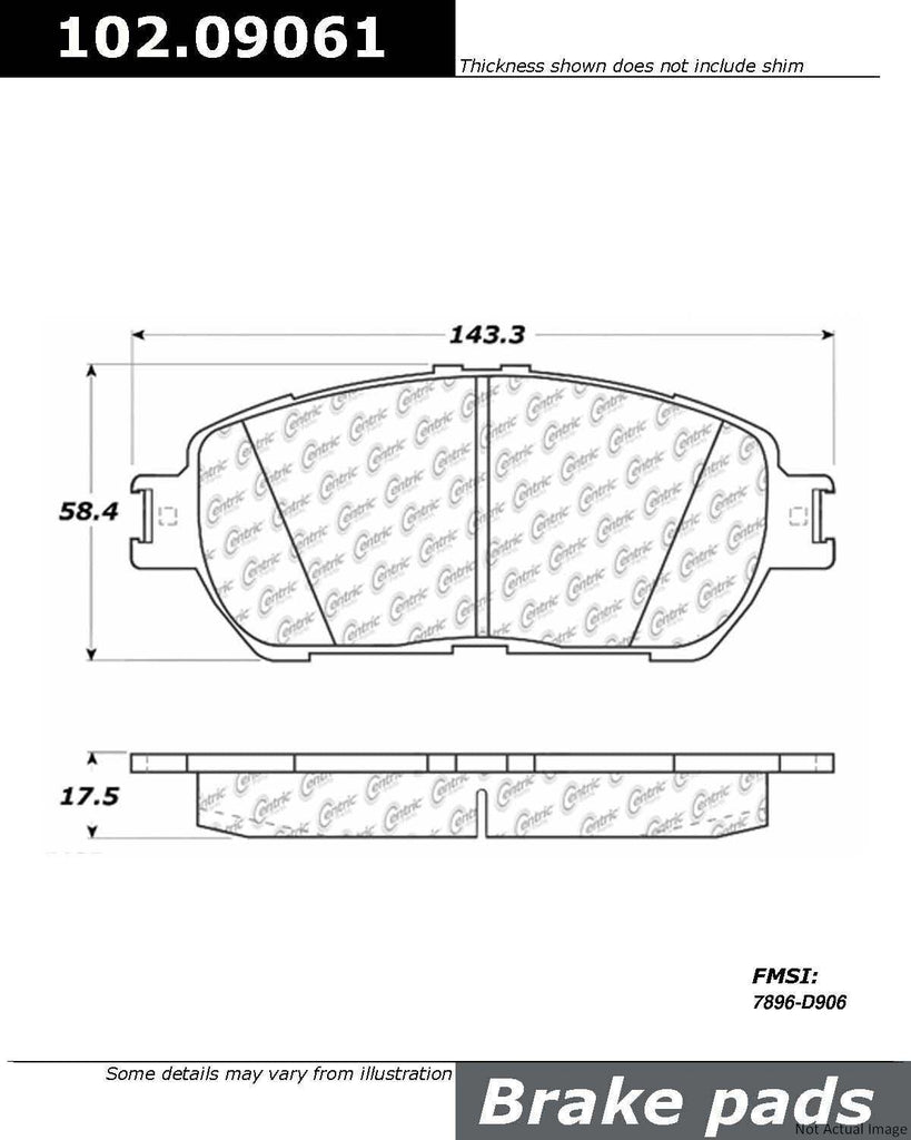 Centric Front Disc Brake Pad for Toyota (102.09061)