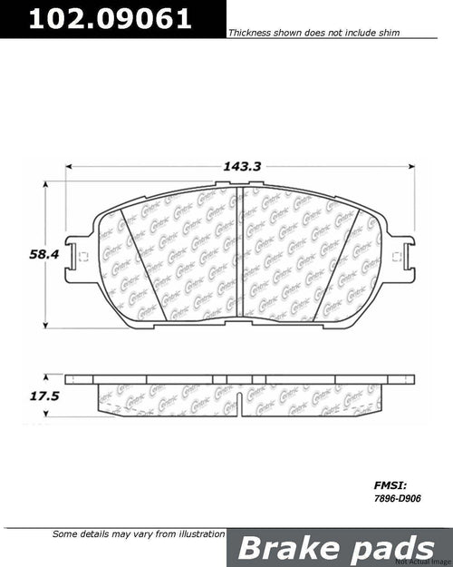 Centric Front Disc Brake Pad for Toyota (102.09061)