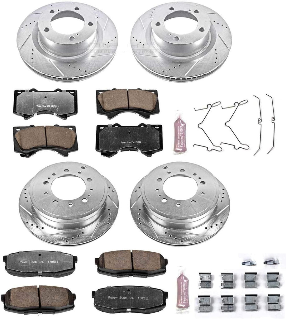 Power Stop K2813-36 Front & Rear Ceramic Z36 Truck and Tow Brake Kit, Dual