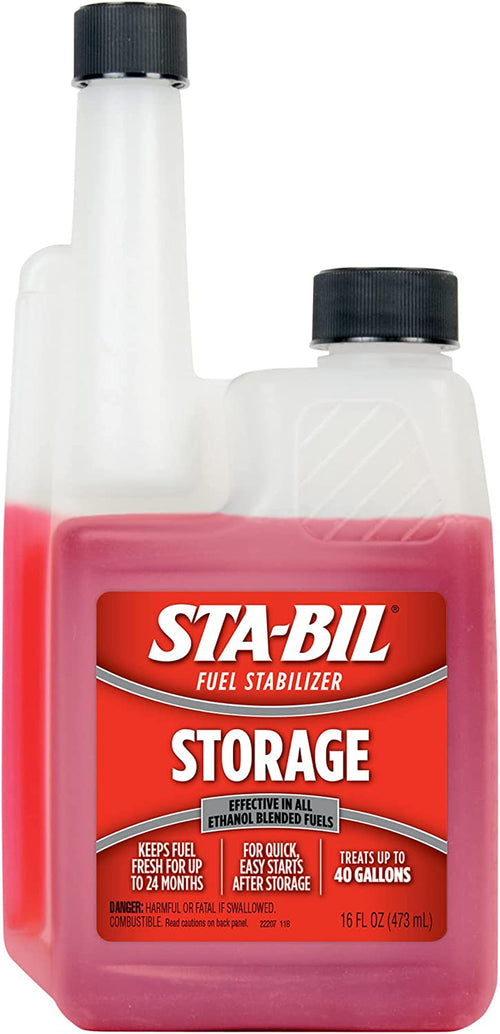 STA-BIL Storage Fuel Stabilizer - Keeps Fuel Fresh for 24 Months - Prevents Corrosion - Gasoline Treatment That Protects Fuel System - Fuel Saver - Treats 40 Gallons - 16 Fl. Oz. (22207)