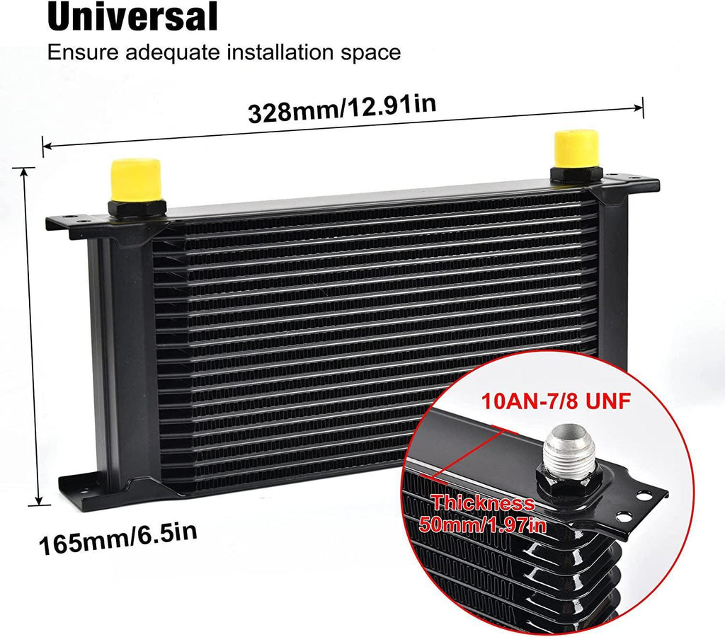 19 Row Oil Cooler Bundle with 330Mm Oil Cooler Mounting Bracket Kit