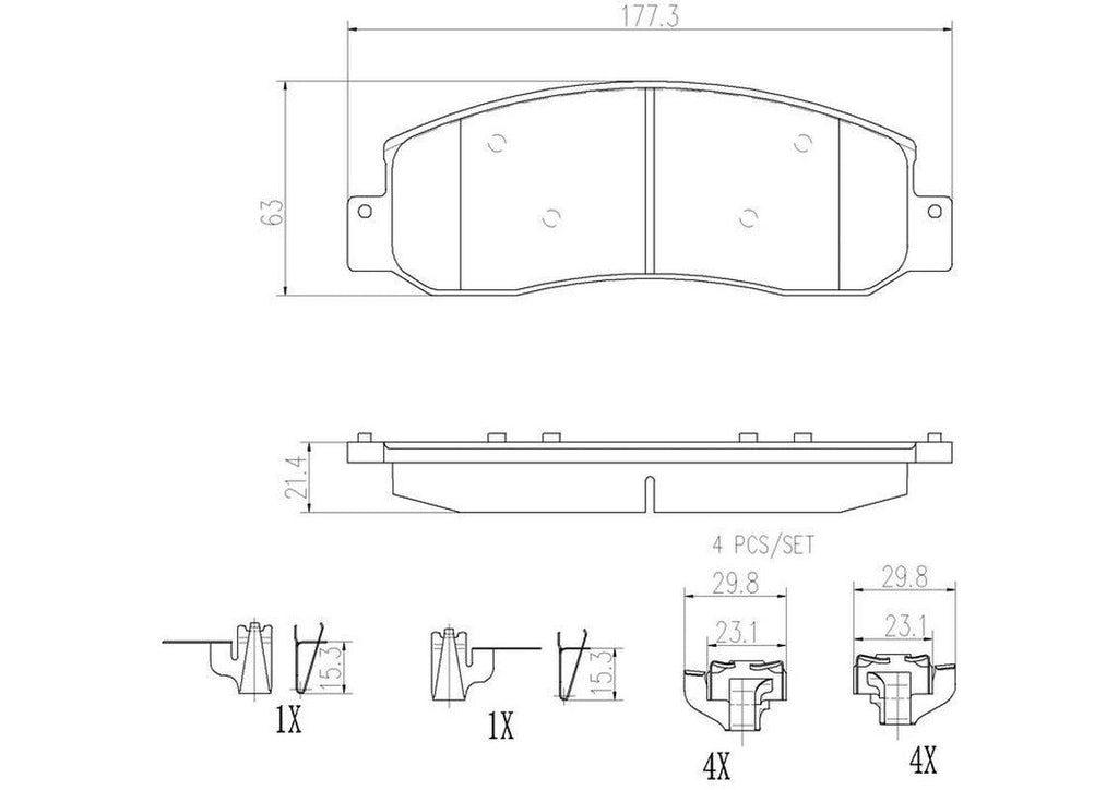 Brembo Front Disc Brake Pad Set for F-250 Super Duty, F-350 Super Duty (P24119N)