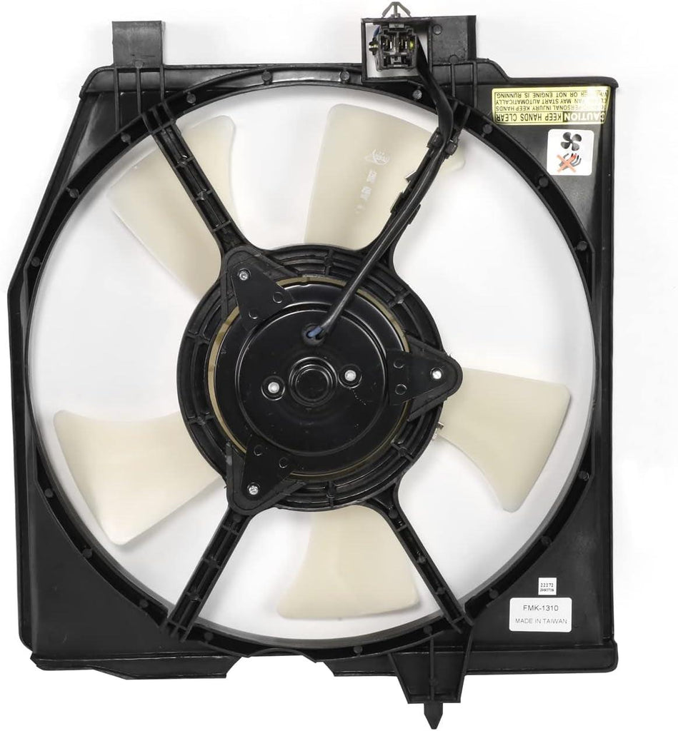 Factory Style A/C Condenser Fan Assembly Compatible with 95-98 Mazda Protege 1.5L,OEM-RF-0777