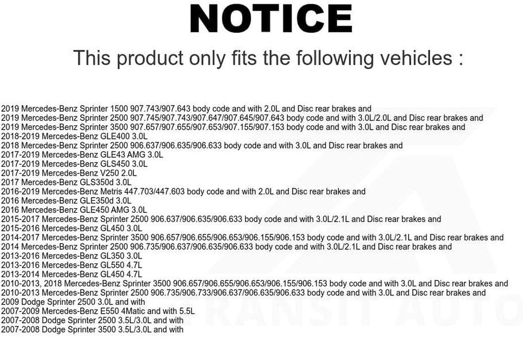 Mpulse Disc Brake Pads Wear Sensor SEN-2BWS0173 for Mercedes-Benz Sprinter 2500 3500 Dodge Metris 1500