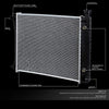 OEM-RA-0434 434 Aluminum Radiator Compatible with 88-93 C1500 C2500 C3500 K1500 K2500 K3500 AT,20-3/4"W X 17-1/4" H X 1-1/4" D,1-5/16" Inlet / 1-9/16" Outlet