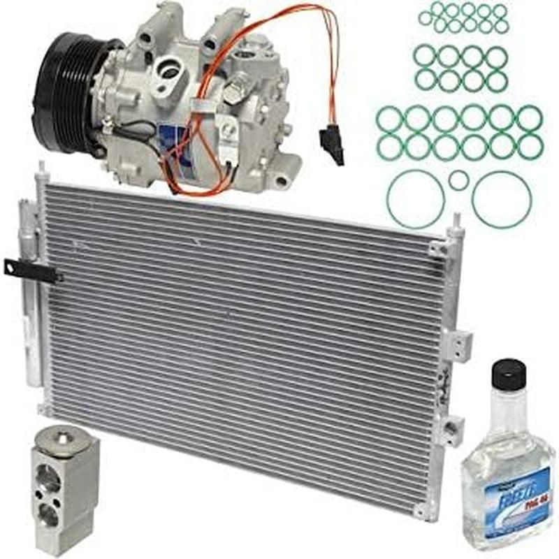 A/C Compressor Kit with AC Condenser Assembly - Compatible with 2006-2011 Honda Civic 4-Door