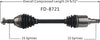 FD-8721 CV Axle, 1 Pack