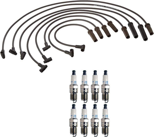Denso Wire Set 8Mm & 8 Double Platinum Spark Plug.05 Kit for Cadillac 4.5 4.9 V8