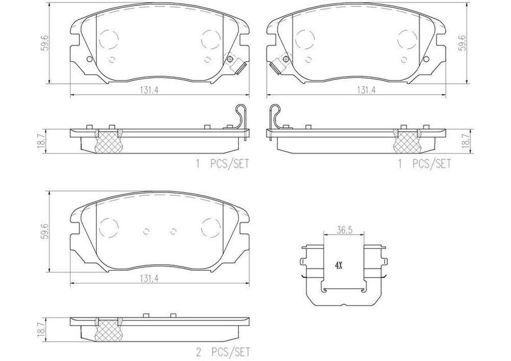 Front Disc Brake Pad Set for Impala, Cascada, Regal, Equinox+More (P59054N)